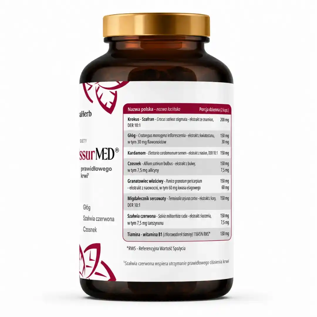 Tył opakowania PressurMED PlantaHerb – etykieta ze składem, dawkowaniem i danymi producenta